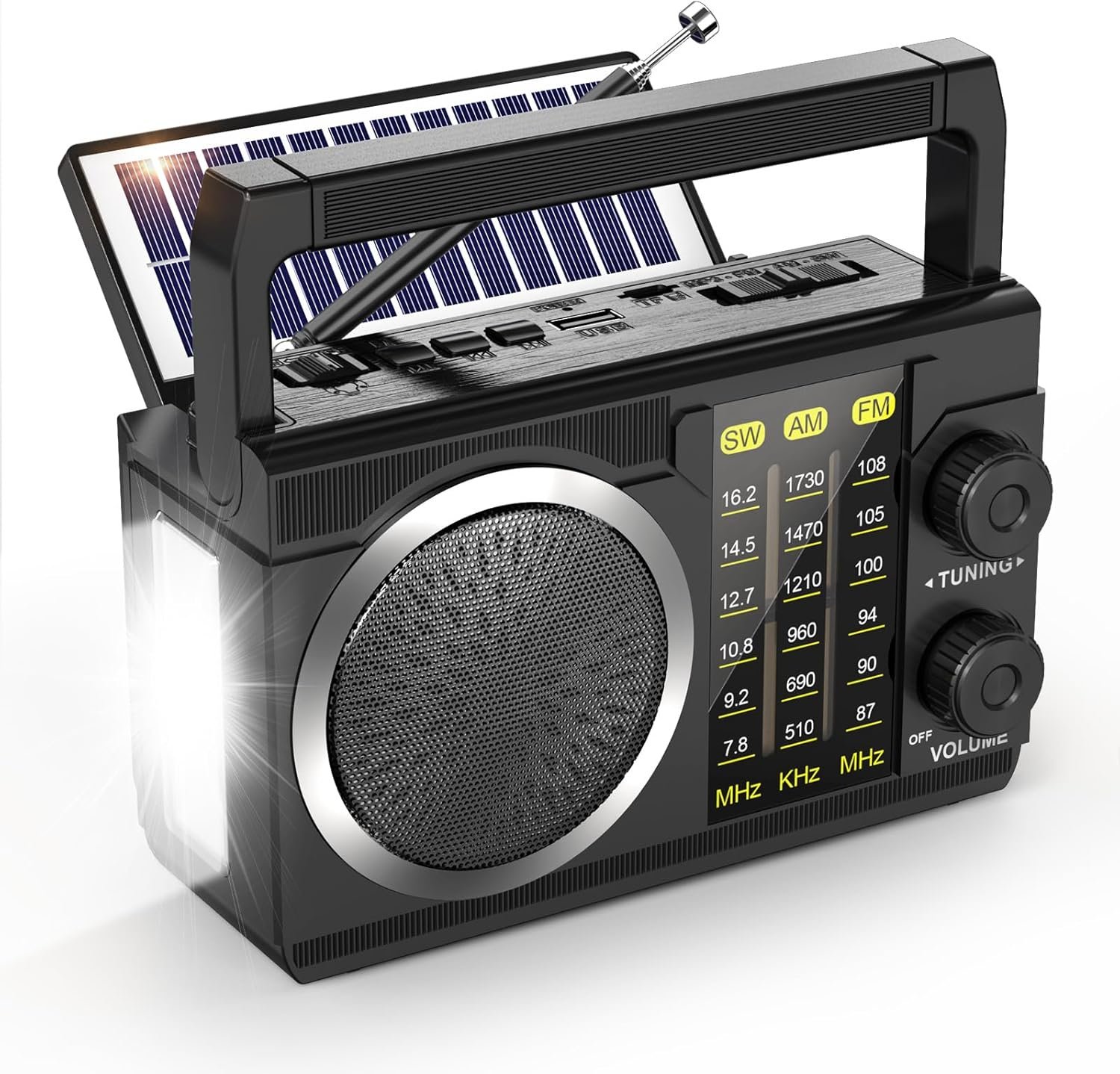 Radio solar recargable